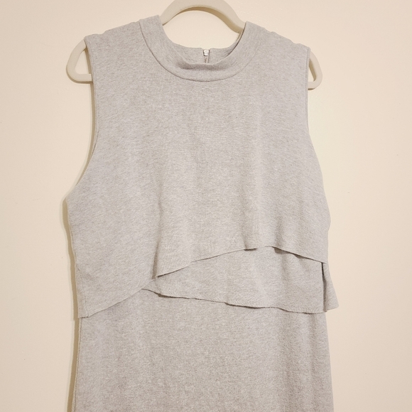 Ripe Maternity Wear | Light Gray Layered Knit Nursing Dress (Size XL) - Picture 6 of 16